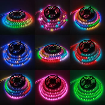 

WS2812B Individually Addressable RGB LED Strip 60 Pixels/M 5V Programmable 300 Pixels WS2811 WS2812 Strip Light ST601