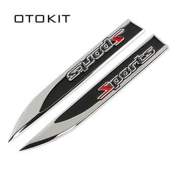 

2pcs Metal+Resin Car Chromed Emblem Badge Decal Sticker Cars Fender Side Stickers for KIA K2 Rio Ceed Sportage Sorento Cerato