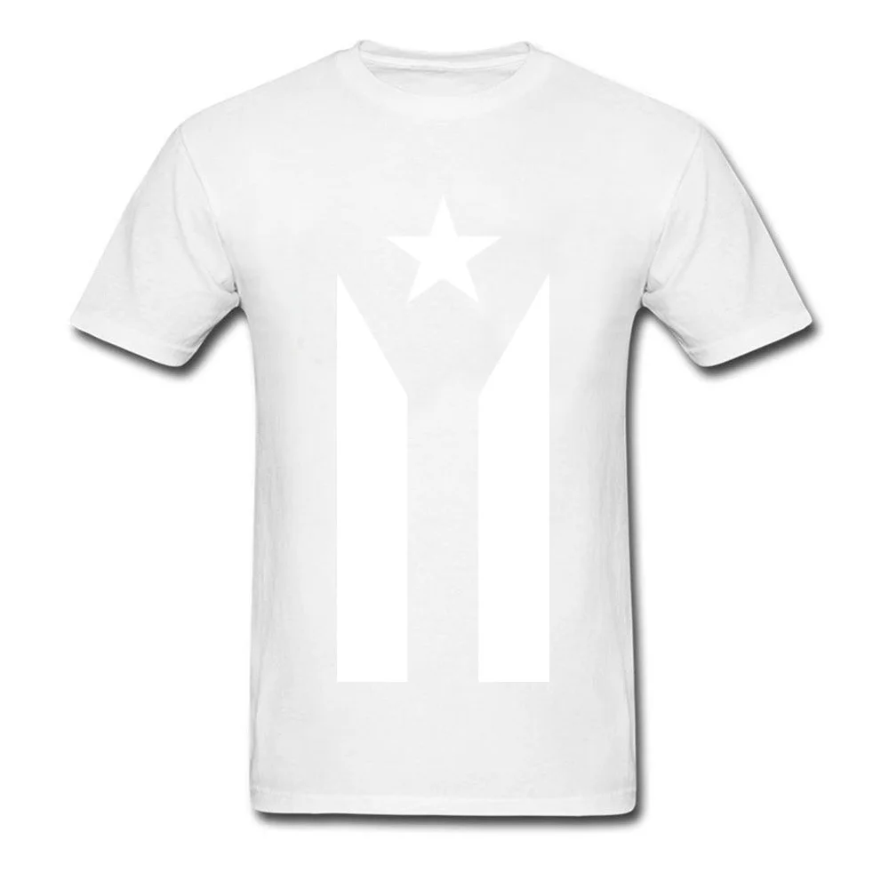 Tees Custom Tops & Tees Summer Dominant Casual Short Sleeve All Cotton Crewneck Men's T-Shirt Casual Free Shipping Puerto Rico Black White Protest Flag white