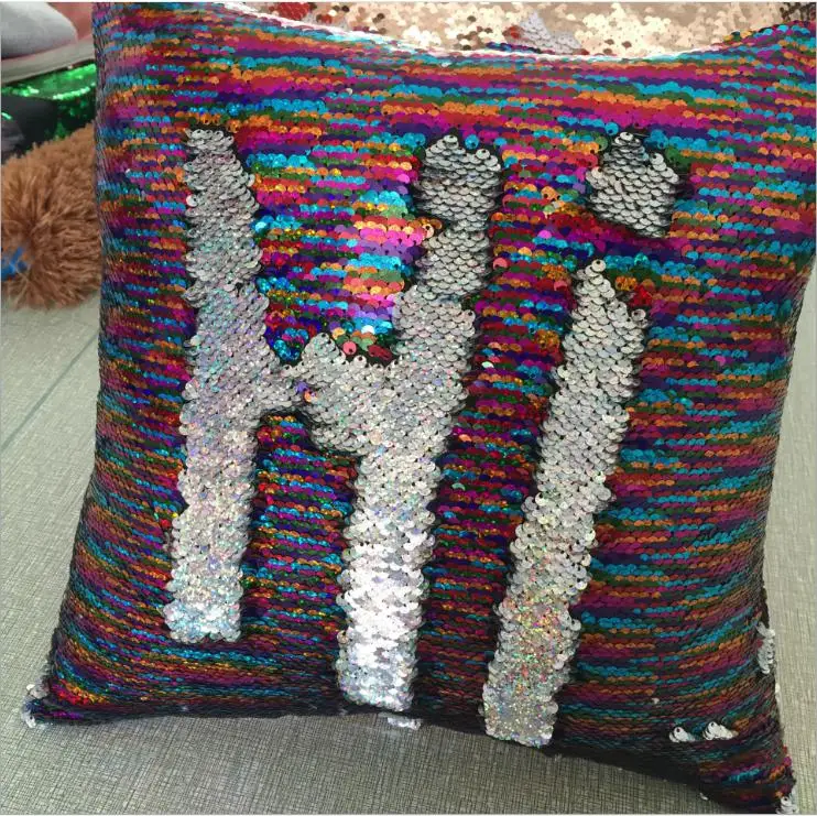 

40cm*40cm New arrival Double Color Mermaid Sequin Decorative Pillowcase
