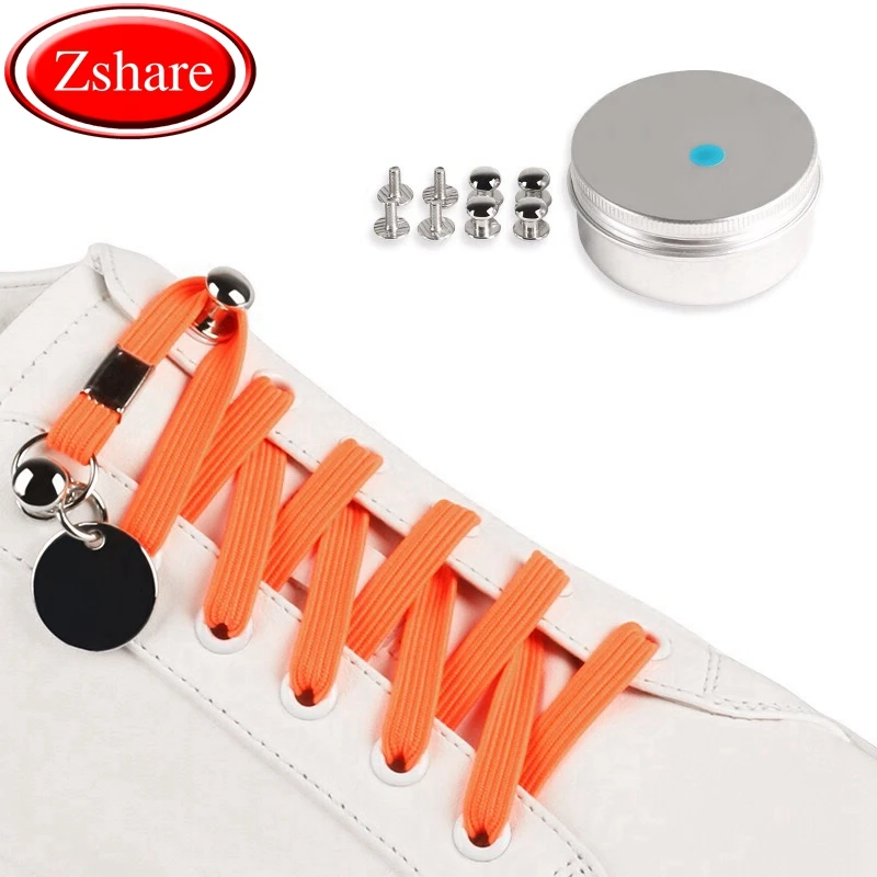 

1 Pair No Tie Shoe laces Flat Elastic Shoelaces Metal Buckle Quick Safety Shoelace Kids Adult Leisure Sneakers Unisex Lazy laces