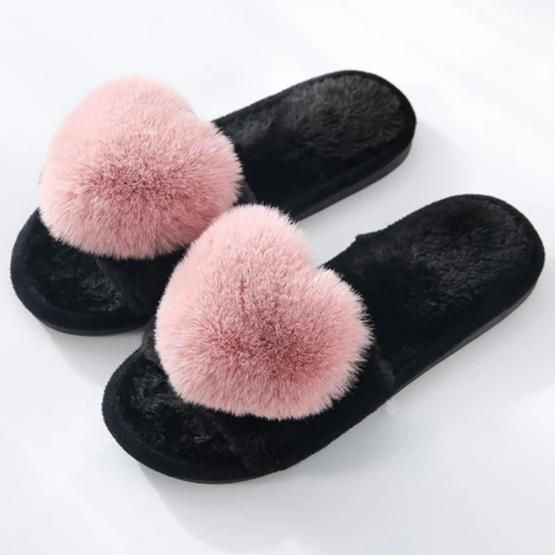 

Women Slippers For Home furry Shoes Women Warm Plus Fur Winter Slipper Flats Indoor House Soft Chaussures Femme Fluffy Slides