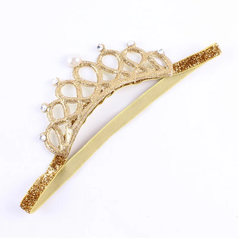 

Newborn Glittering Crown Kids Headband Gold Silver Girls Hair Band New Head Wrap Hair Accessories Princess Tiara Headband