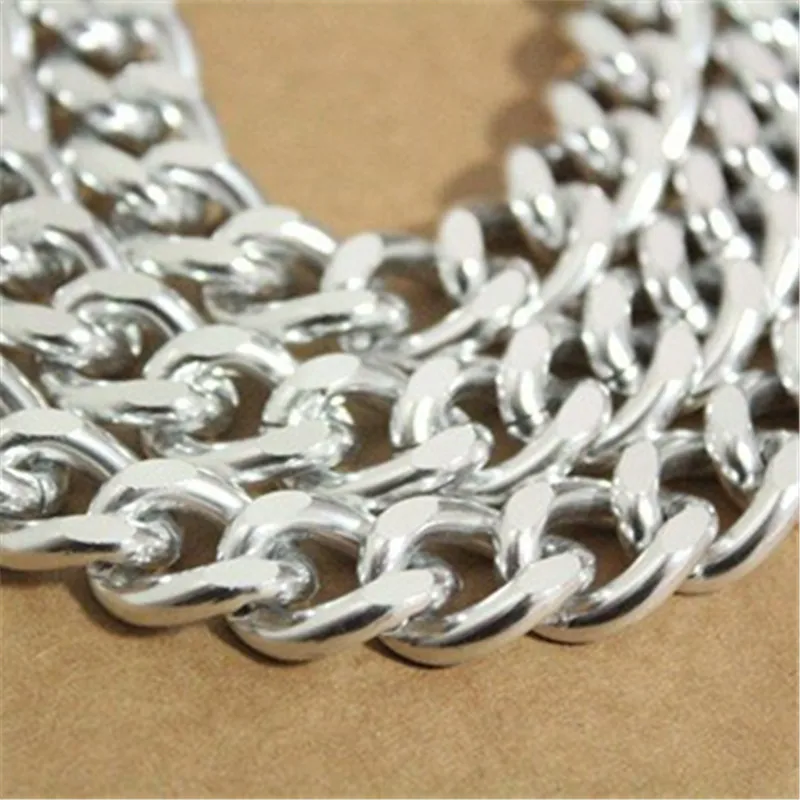 

3 Feet Silver Curb Chain, Chunky Aluminum Chain, Open Link Chain per Link Size 19mmx15mm Jewelry Chains(k803) LU6