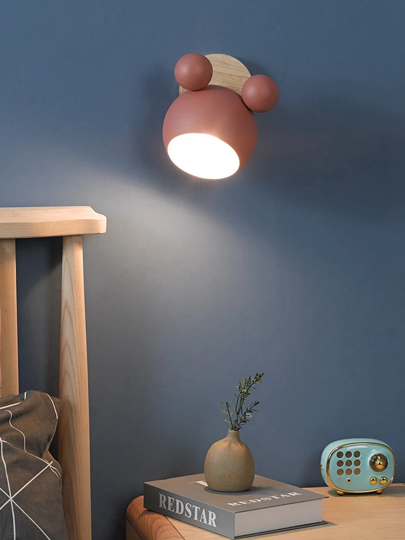 LED Creative Cartoon Nordic Wall Lamp for Children Study Reading Bedside Bedroom Aisle Hotel Wall Light Home Decoration Light (7)