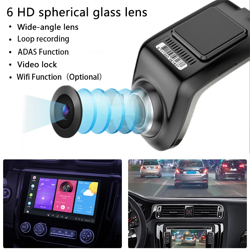 Full HD 1080P односторонний Автомобильный видеорегистратор FHD камера с видеозаписью Wi