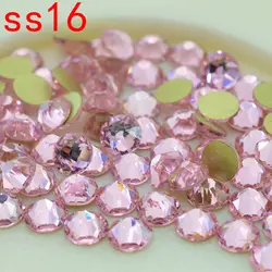 16cut светло-розовый кристалл Стразы SS16 розовый Дизайн ногтей Стекло Стразы для Гвозди 3D Дизайн ногтей украшения Драгоценные Камни