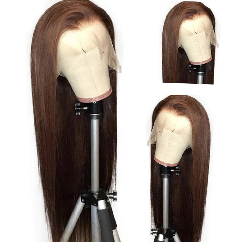

Simbeauty 360 Lace Frontal Human Hair Wigs Brazilian Remy With Baby Hair Pre-Plucked Wigs Glueless Bleach Knots Brown Body Wave