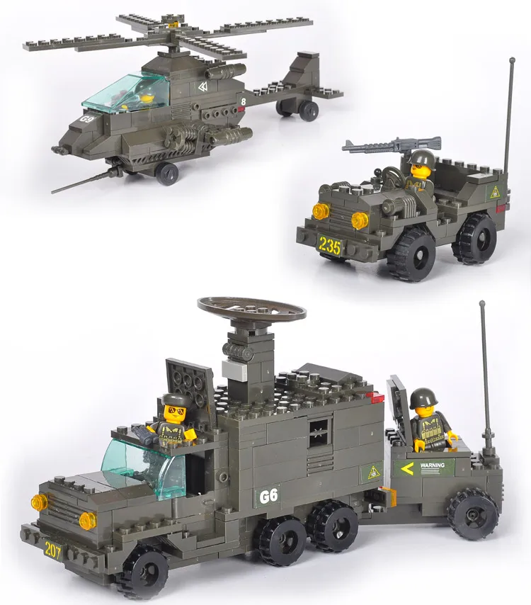 7000 956pcs Military Constructor Model Kit Blocks Compatible LEGO Bricks Toys for Boys Girls Children Modeling