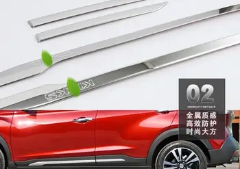 

For Nissan Kicks 2017 4 PCS Car Styling Stainless Steel Exterior Door Body Trim Molding Accessories Side Trim Cover