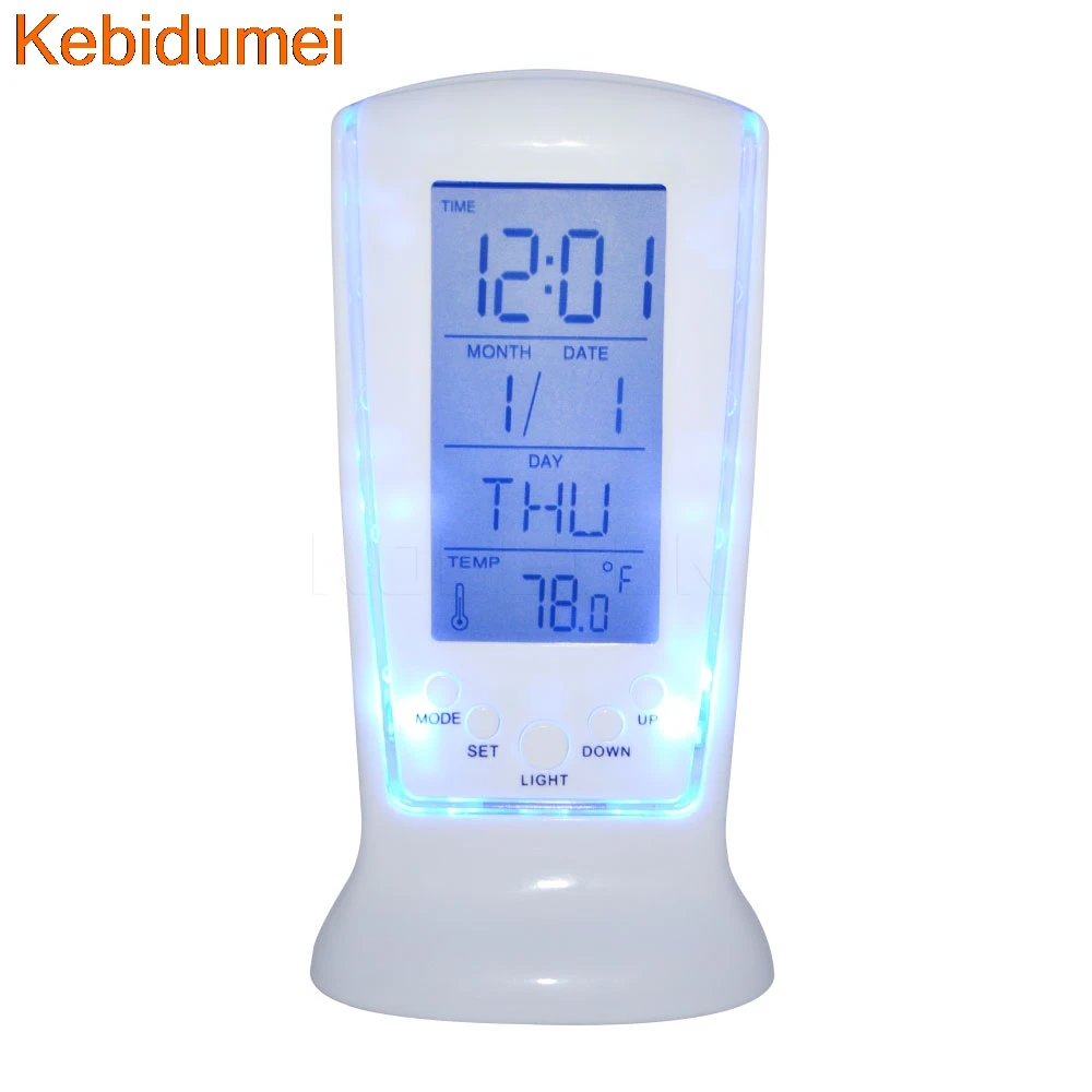 

Thermometer LED Blu-ray Digital Electronic Frozen Table Alarm Clock Backlight Mute Multi-funtion PTCT Music Calendar Clock