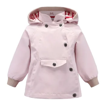 

M8858 Spring Outing Windbreak rain protection Jacket Girl Pale pink Coat Kids Tops Child Hoodie Windbreaker Autumn New Outerwear