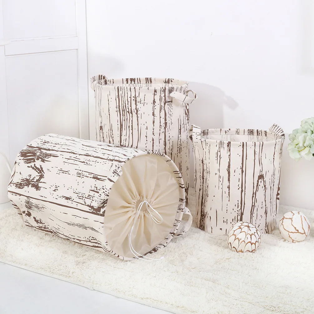 

Waterproof Canvas Laundry Hamper Bag Tree Pattern Clothes Storage Baskets Home clothes barrel kids toy storage laundry basket