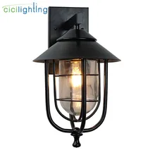 Открытый водонепроницаемый настенный светильник современный светодиодный настенный светильник черный Крытый бра декоративный светильник ing крыльцо садовый светильник s Стеклянные Настенные Лампы