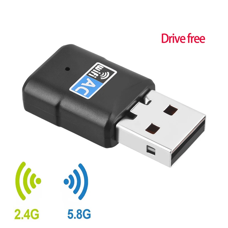 Creacube Drive Бесплатный USB WiFi адаптер беспроводной сетевой адаптер/ключ двухдиапазонный 2,4G/5,8G 600 Мбит/с сетевая карта для настольного ноутбука