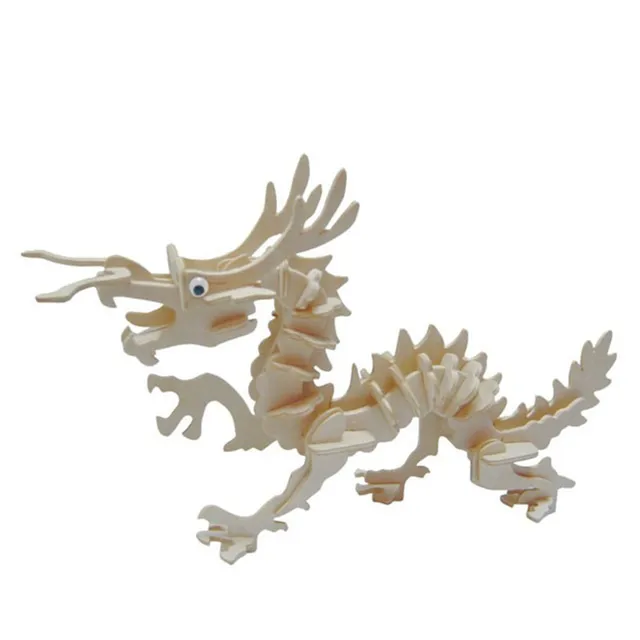 Children Toy DIY Dragon Wooden Puzzle Simulation Chinese Dragon Model
