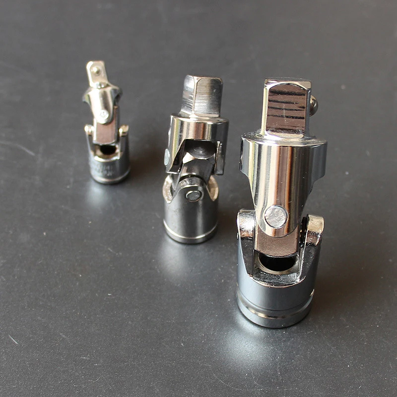 360 Degree Rotary Head Ratchet Wrench Socket Adapter Extension Bar Universal Joint Set 1/4" 3/8" 1/2" Durable