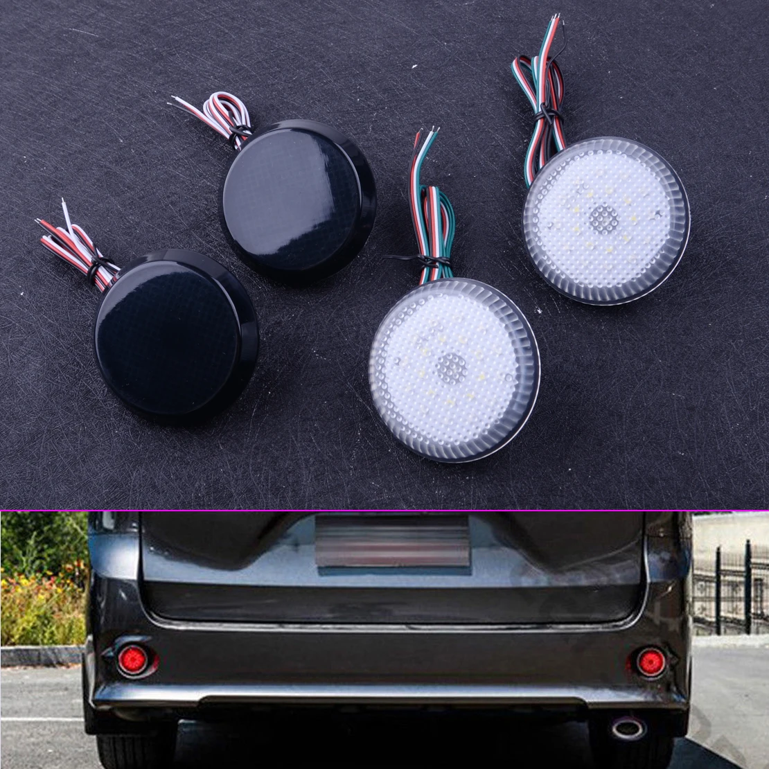 

DWCX Car Rear Bumper Reflector LED 12V Lamp Light Fog Brake Red Fit For Nissan Qashqai Juke Toyota Corolla Sienna Scion iQ xB