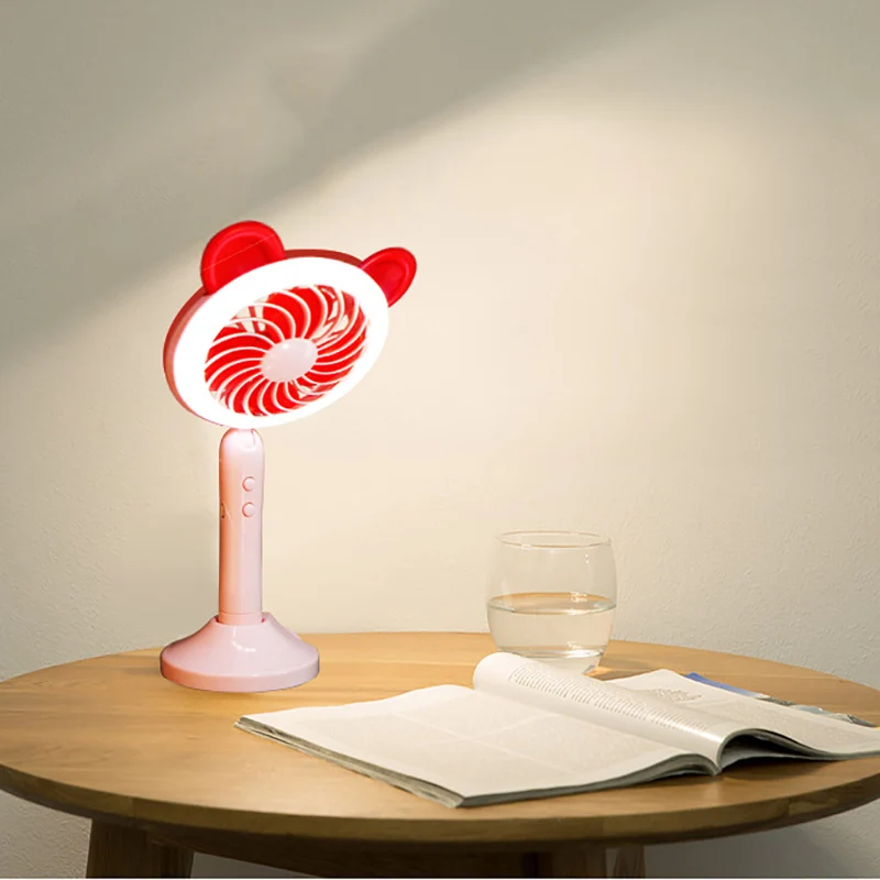 

Table Lamp USB Fan Hand-held Fill Light Fan Phone Stand Desktop Charging Fan
