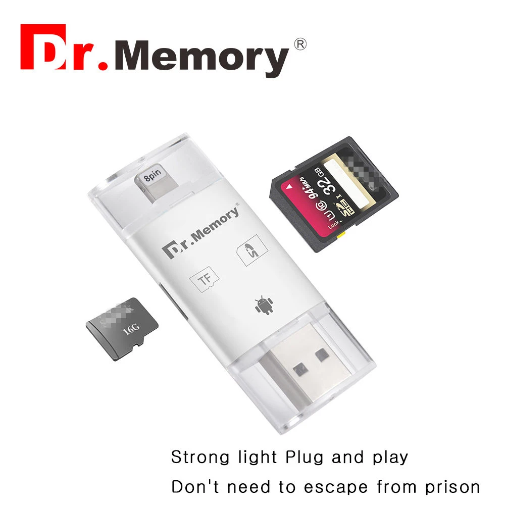 Dr. памяти 3 в 1 Micro SD Card Reader Lightning USB 2.0 TF устройство чтения карт памяти для IPhone 6S 7 плюс металл для Android OTG