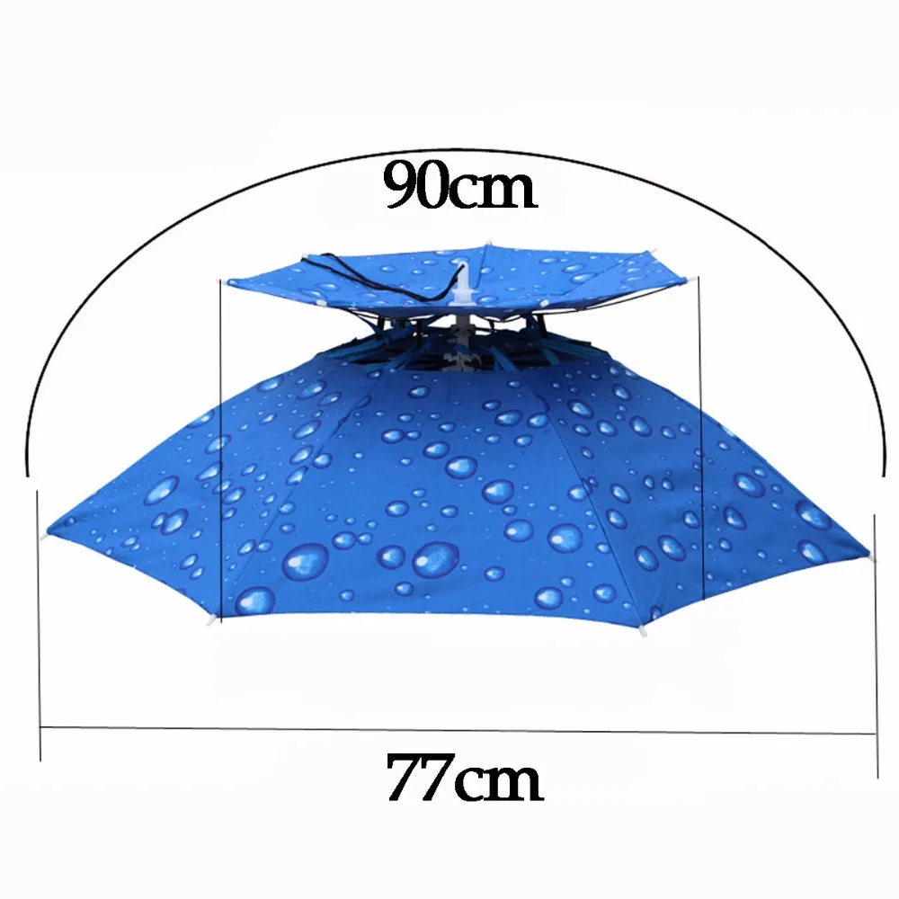  Foldable Fishing Hat Headwear Umbrella for Fishing Hiking Beach Cap Head Hats Outdoor Camping Equipment Rain Gear Umbrellas