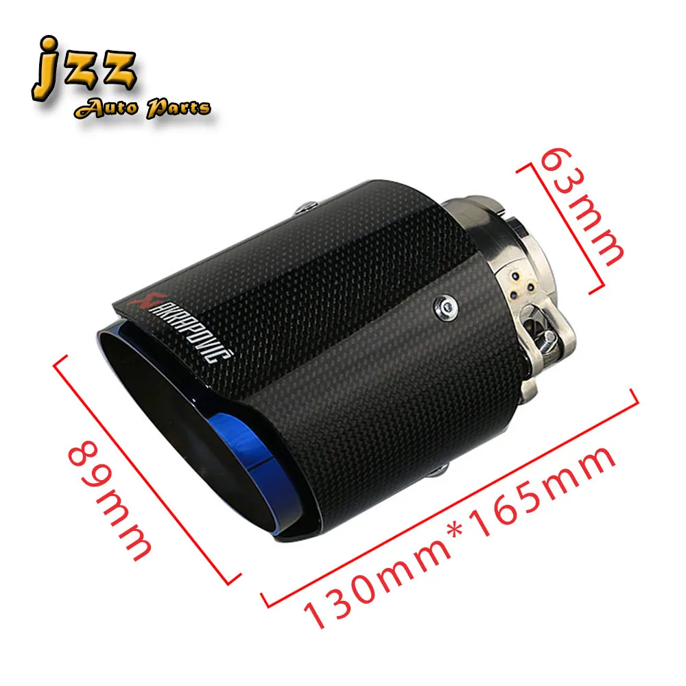 JZZ akrapovic car exhaust tip burned blue tips stainless steel carbon