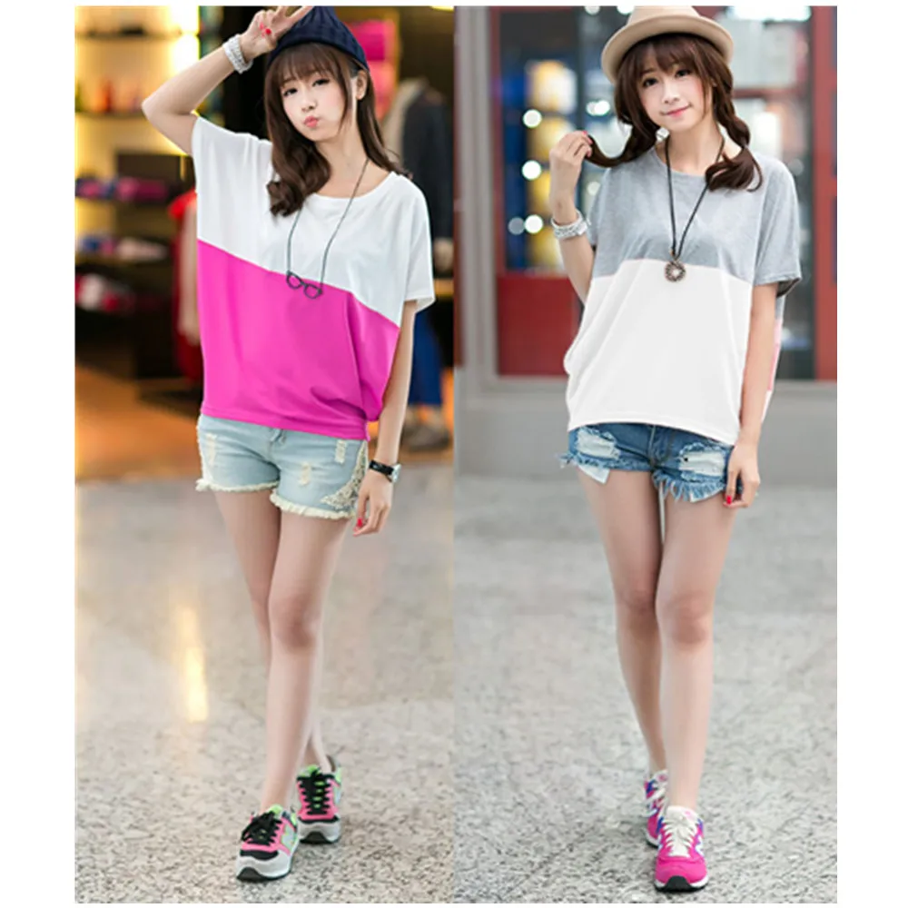 

2019 Tops Summer Korean Version of The Large Size Women's Loose Bat Shirt Student Ladies Short-sleeved T-shirt Summer Dress Tide