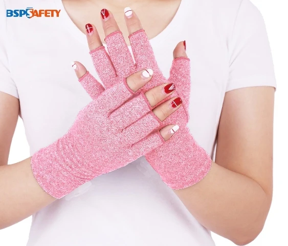 С артритом основа Простота в использовании уплотнение, компрессионные перчатки при артрите - Цвет: Pink Color