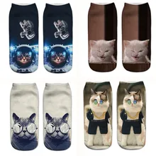 SLMVIAN 3D печать любовь Кошка женские носки брендовый носок Модные унисекс носки кошка узор Meias Feminina забавные Низкие ботильоны