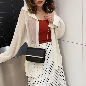 

Bags For Women Solid Color Welt Chain Shoulder Crossbody Bag Handbag Bolsa Feminina Beach Bag Women Purse Samll Flap Tote