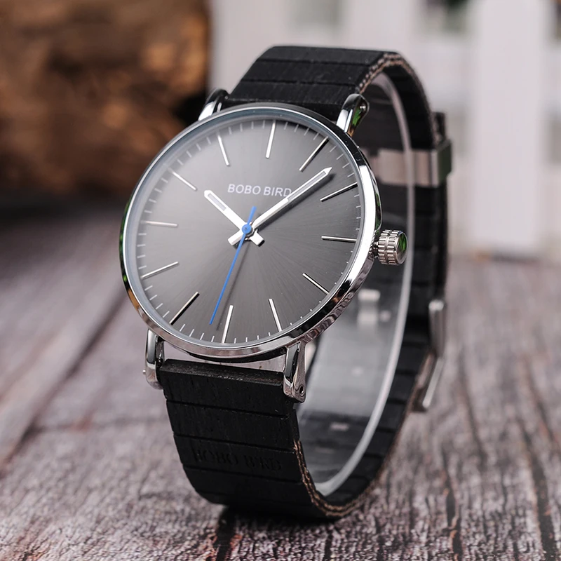 BOBO BIRD New Design Wood Strap Watches for Men High Quality Movement Quartz Wristwatches relogio masculino C-Q08
