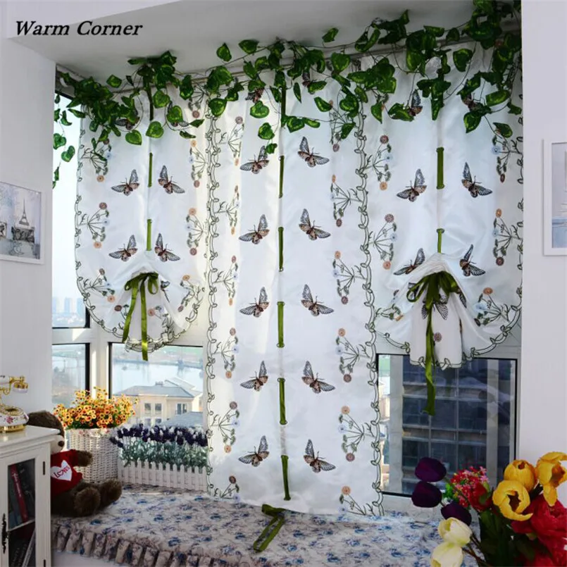 

2017 LM Embroidered Butterfly Tulle Window Screens Door Balcony Curtain Sheer Scarfs Free Shipping Sept 01