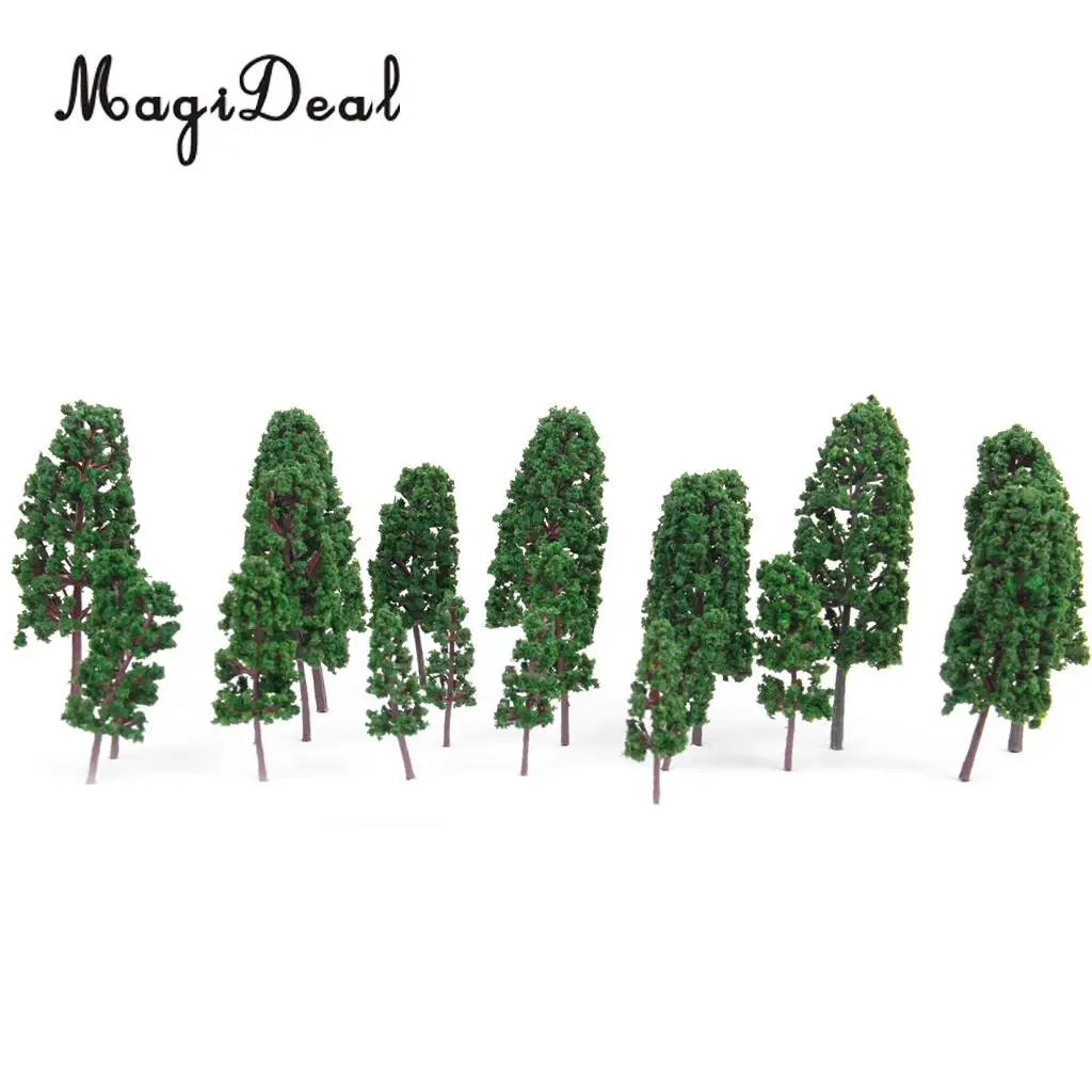 20x Pine Trees Model Train Park Street Railroad Layout Village Scenery Wargame Diorama Accs 1:100-1:300 HO N Scale