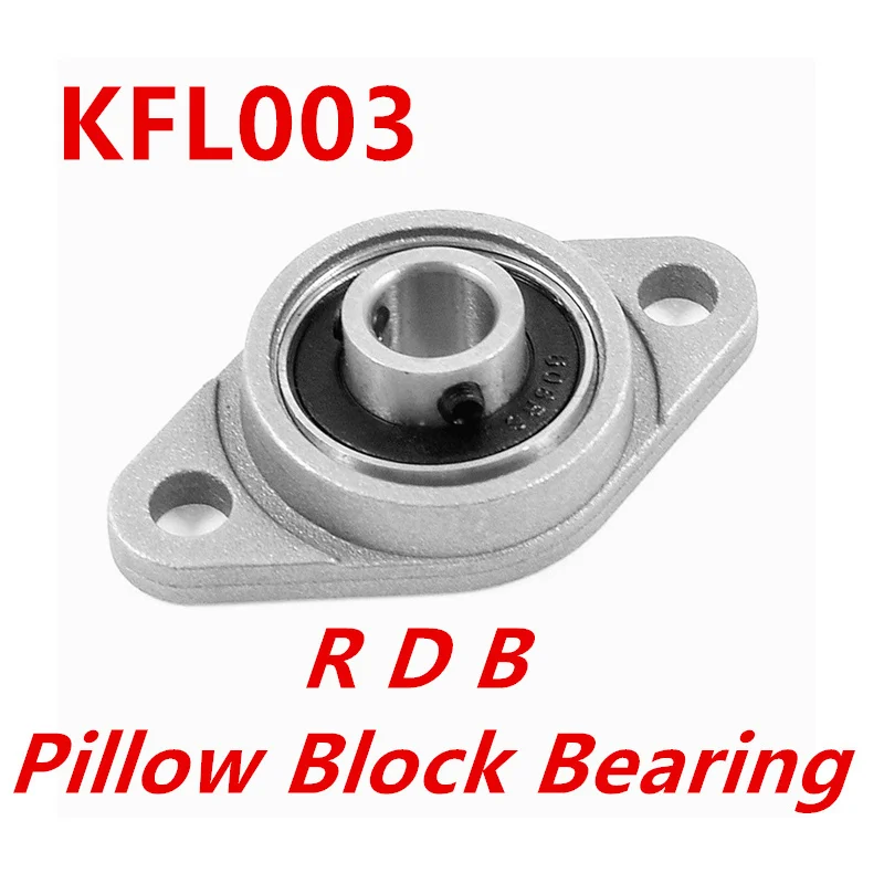 KFL003 FL003 17mm 5 PCS Metal Pillow Block Bearing Flange Zinc Alloy 