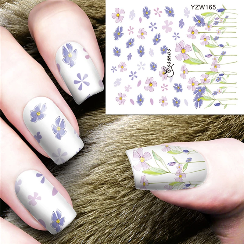 

1 Sheet Flowers Cartoon Watermark Nail sticker Colorful Manicure Water Decals Nail Art Stickers