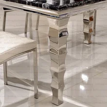 Хромированные ножки для кофейного стула из нержавеющей стали с цветочным узором в Европейском стиле, ножки для стола в форме бамбука, 2 шт