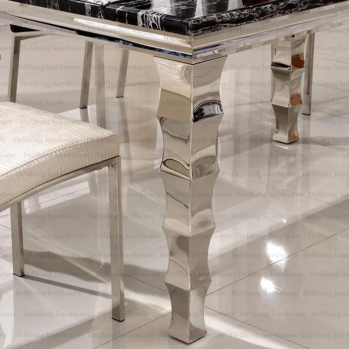 

Chrome color stainless steel coffee chair leg flower pattern Europe style table leg, bamboo shape sofa foot 2 pieces