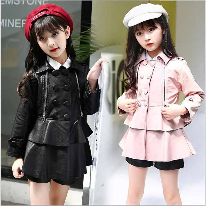 

Children Leather Clothes jacket for Girls Kids Winter Fashion Coat Girls Waterproof Jacket Children Costumes Student Girl Jacke