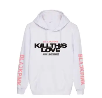 

Blackpink album kill this love all member names and logos printing pullover hoodies kpop unisex fleece/thin sweatshirt