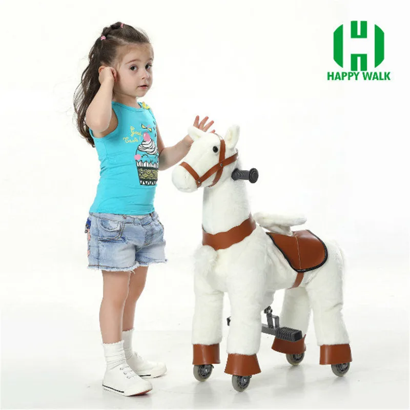 S Size Kid Mechanical Walking Horse Toy Rocking Animal Ride Plush Toys Riding Horse Colt on Wheels Children Christmas Gifts S Size Kid Mechanical Walking Horse Toy Rocking Animal Ride Plush Toys Riding Horse Colt on Wheels Children Christmas Gifts