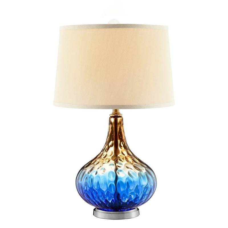 American transparent blue glass table lamps engineering villa office