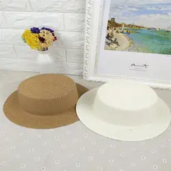 2019 Летняя женская шляпа от солнца, пляжная шляпа, женские повседневные шляпы, женские плоские бант края Соломенная Панама, кепка для