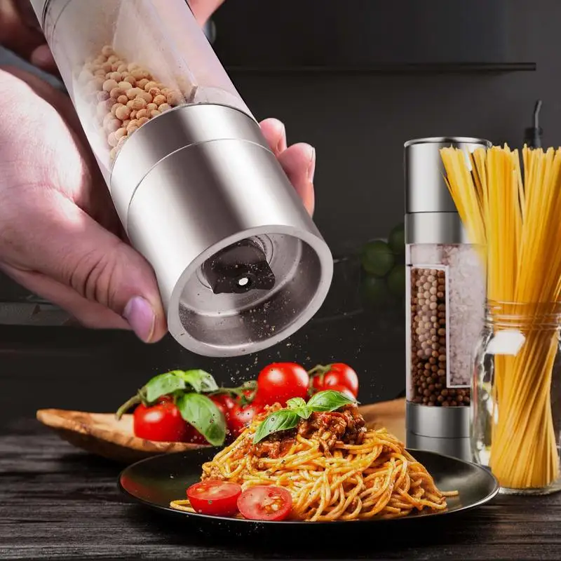 

Salt and Pepper Grinder - Premium 2 in 1 Stainless Steel Grinder Combo Set - Mill Grinder Seasoning Cooking Tools
