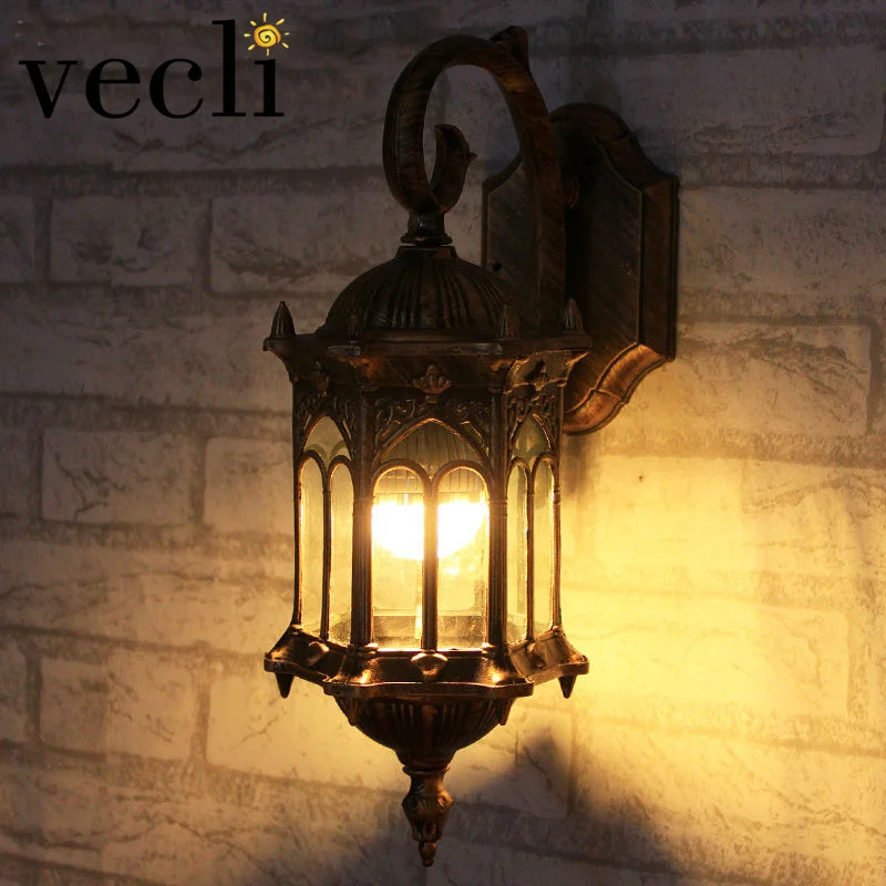 Популярный ретро открытый настенный светильник, благоприятная Европа, вилла, бра, лампа, водонепроницаемый наружный садовый дверной светильник ing