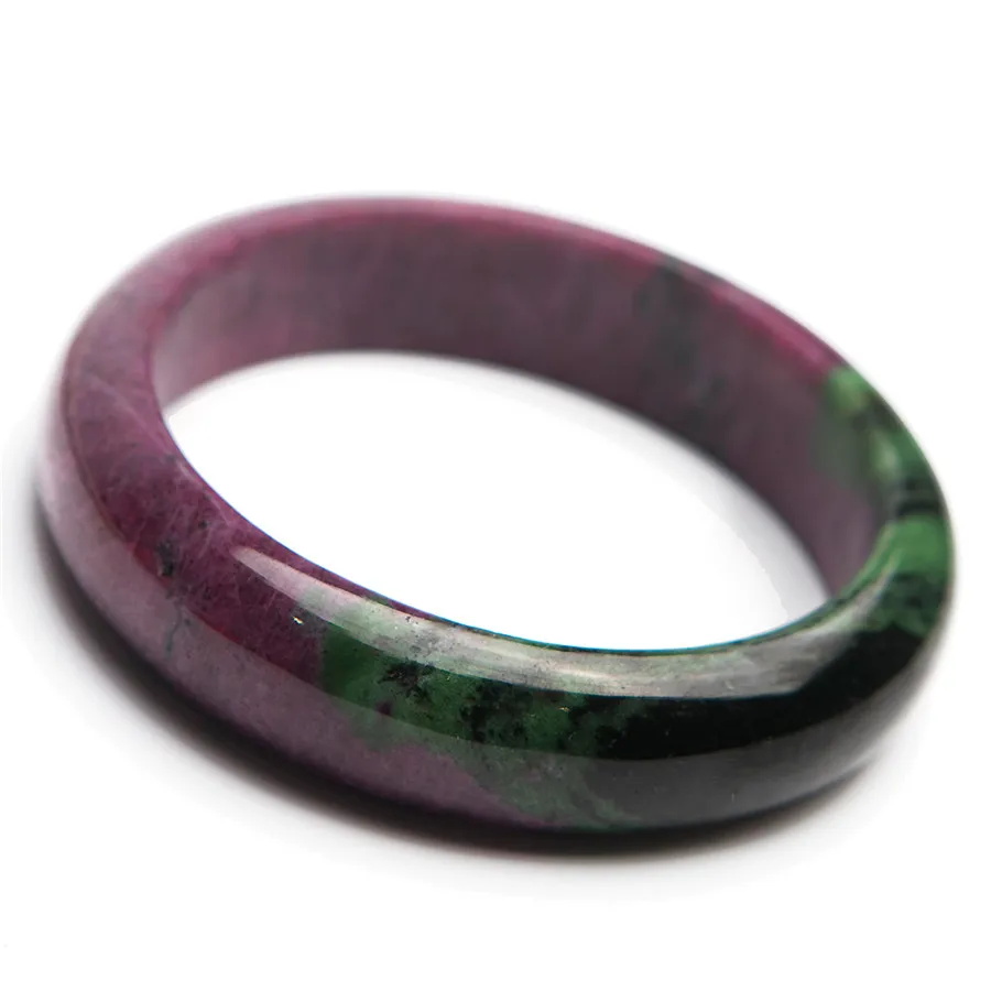 Natural Ruby Zoisite Gemstone Bangles For Women Green Red Fashion