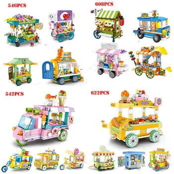 

4 IN 1 City Street View Mini Architecture Building Blocks Friends Creator DIY Bricks Kids Educational Toys For Children Gift