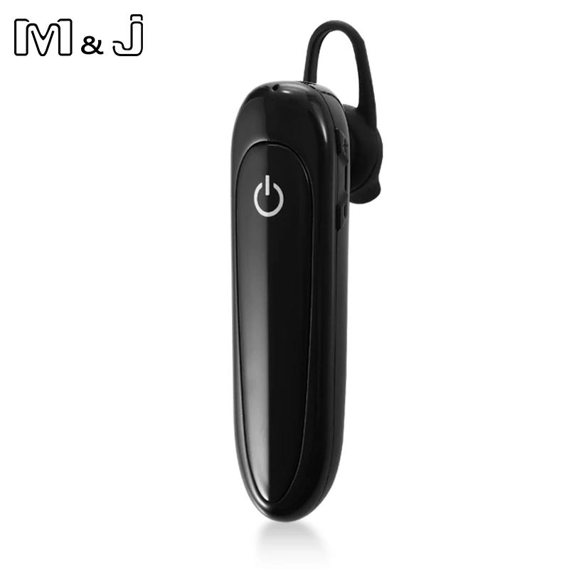 Черный M& J Bluetooth Беспроводные наушники с одним ухом, Hands Free бизнес Bluetooth гарнитура 24 часа Время воспроизведения для бизнеса/вождения - Цвет: Черный