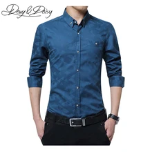 DAVYDAISY Высококачественная Мужская рубашка с длинным рукавом, приталенная, с принтом, деловая, мужская, формальная рубашка, 5XL, брендовая одежда, DS-124