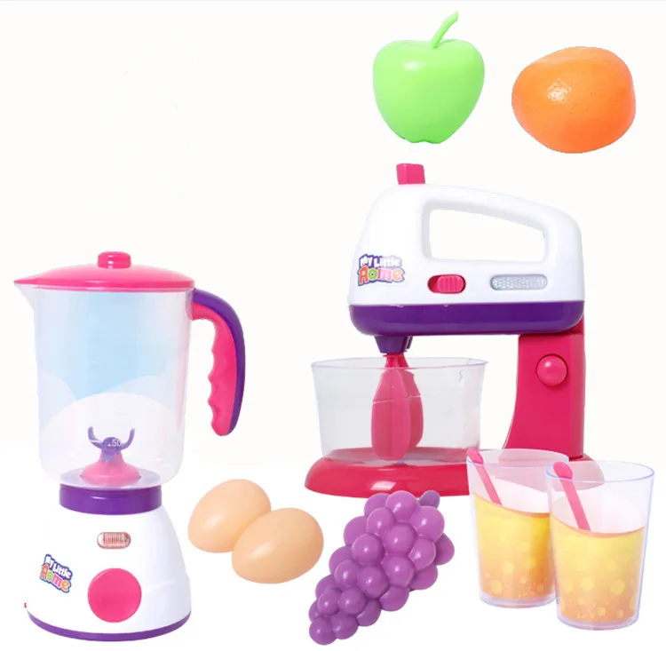 Plasitc play house toy Juicer Mixer fruit miniature kitchen set cozinha