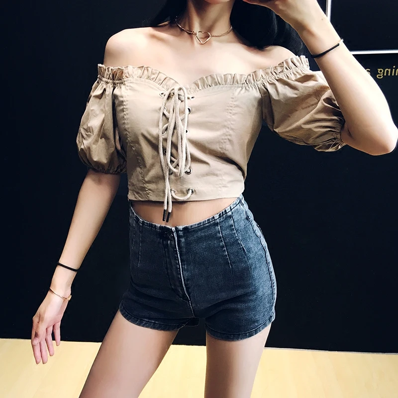 

Summer vacation small sexy low chest leaky collarbone one tie collar short waist women's thin coat.